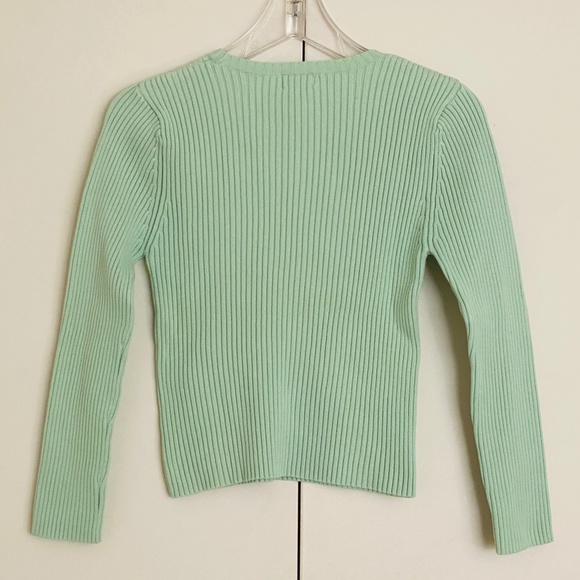 L.L. Bean I Light Mint Green Pastel Ribbed Crewneck Pullover - Picture 10 of 12